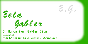 bela gabler business card